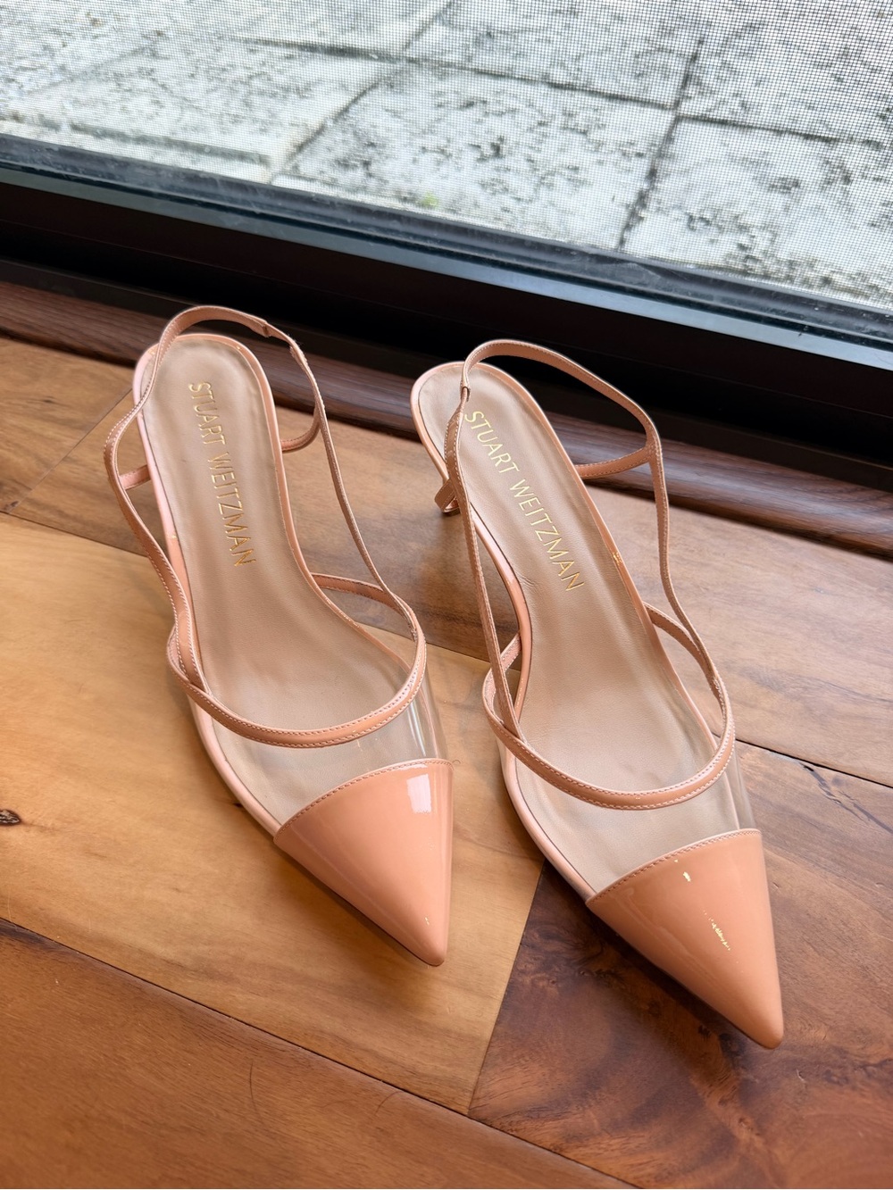 Stuart Weitzman Mondrian 50 Slingback Kitten Pumps